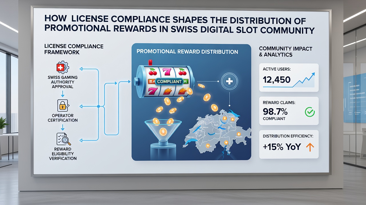 Compliance dashboard from a Swiss licensed slot operator displaying reward allocation metrics